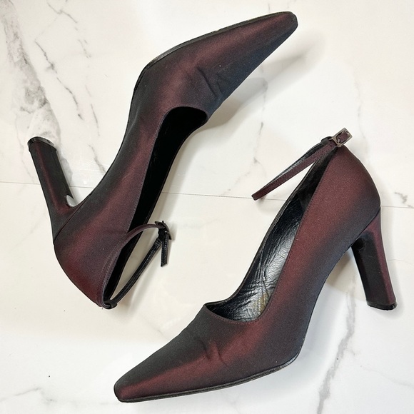 Enzo Angiolini Pump 10N Ankle Strap Pointy Toe Fabric - Picture 8 of 10